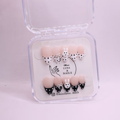 Polka Bunny French Tips