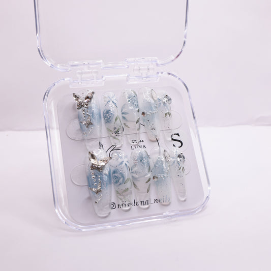 Icy Blue Floral Serenade