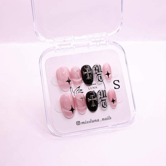 Pink Gothic Nails